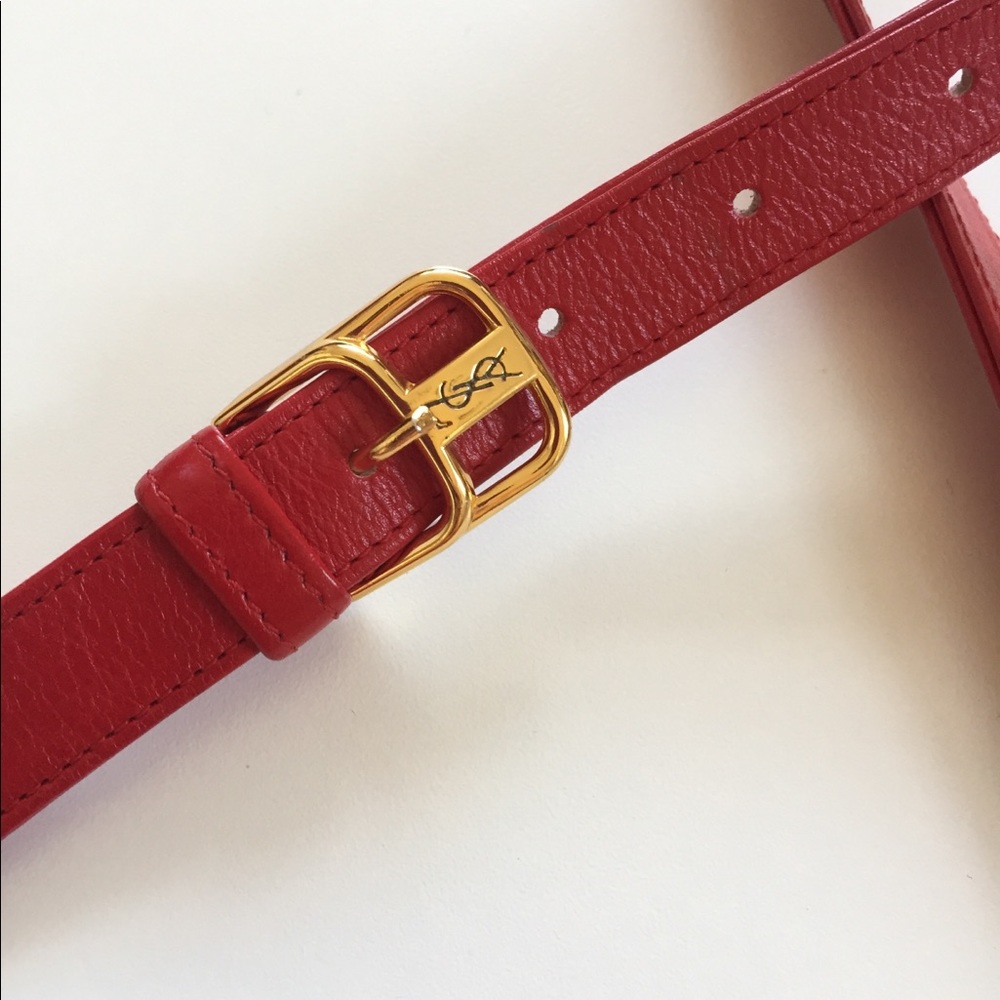 Vintage Yves Saint Laurent red leather crossbody - Picture 3 of 5